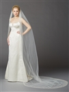 Breathtaking Ivory Cathedral Wedding Veil with Dramatic Crystal, Pearl and Beaded Edging<br>4424V-I