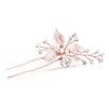 Top Selling Rose Gold Hair Pin with Silvery Leaves