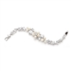 Elegant Genuine Freshwater Pearl and CZ Statement Bracelet for Brides<br>4430B-I-S