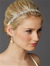 Slender Bridal Headband with Hand-wired Crystal Clusters and Ivory Ribbons<br>4431HB-I
