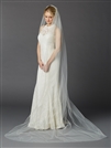 Cathedral Length One Layer Cut Edge Wedding Veil in Ivory<br>4433V-108-I