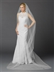 Cathedral Length Single Layer Cut Edge Bridal Veil in White<br>4433V-108-W