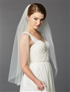 Best Selling Fingertip Length Single Layer Cut Edge Bridal Veil<br>4433V-36-I