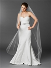Chapel or Floor Length One Layer Cut Edge Bridal Veil in White<br>4433V-72-W