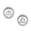 Recovery Symbol Earrings with Trillion Cut CZ in Silver Rhodium<br>4511E