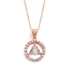 Rose Gold Recovery Symbol Pendant Necklace with Trillion Cut CZ<br>4511N-RG