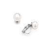 9mm Clip-On White Freshwater Shell Pearl Stud Earrings<br>4515EC-W