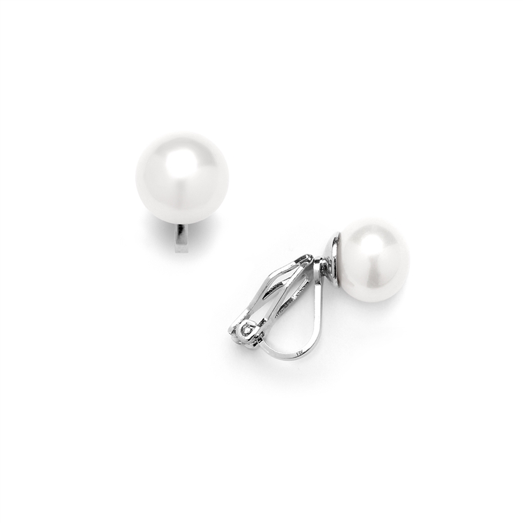 WHITE SHELL outlet PEARLS STUD EARRINGS