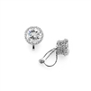 Crown Setting Clip-On 2.0 Ct Round Cubic Zirconia Platinum Plated Stud Earrings<br>4559EC-S
