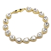 Top Selling CZ Framed Pears Bridal or Bridesmaids Gold Bracelet<br>4562B-G-7