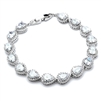 Top Selling CZ Framed Pears Bridal or Bridesmaids Bracelet<br>4562B-S
