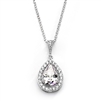 Couture Cubic Zirconia Framed Pear-Shaped Bridal Necklace<br>4575N-S