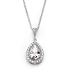 Mariell Wholesale Couture Cubic Zirconia Framed Pear-Shaped Bridal Necklace
