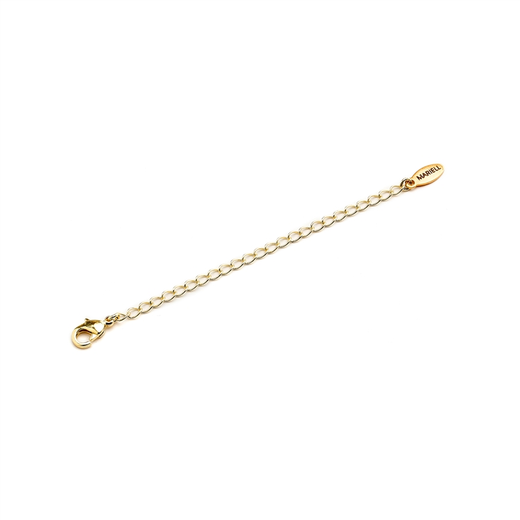 Gold Chain Necklace Extender with Lobster Clasp<br>4578M-G