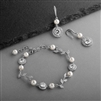 Mariell Wholesale Ivory Pearl and CZ Vine Bridal Bracelet and Earrings Set