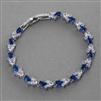 Cubic Zirconia Wedding Bridal & Prom Tennis Bracelet with Sapphire CZ, 7" Plus 3/8" Extender<br>4590B-SA