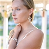 Silver Vine Bridal Earrings with Crystals & Freshwater Pearls<br>4597E-S