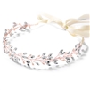 Rose Gold Vine Crystal & Freshwater Pearls Headband - Ivory Ribbon<br>4597HB-RG