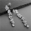 Cubic Zirconia Long Statement Wedding Dangle Earrings<br>4599E-S