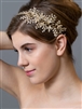 Gold Bridal Headband Hair Vine with Opal Crystals