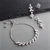 CZ Silver Platinum Bridal Bracelet & Dangle Earrin