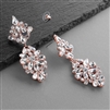 Rose Gold Crystal Statement Earrings for Weddings