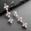 Freshwater Pearls Dangle Rose Bridal Earrings