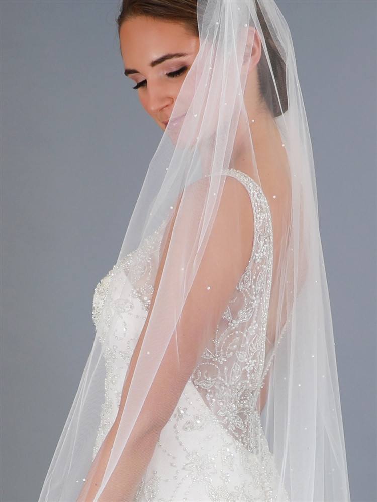 72" Floor Length 1-Tier Cut Edge Bridal Veil