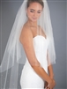 Knee Length 2-Row Pearl Bridal veil with Blusher