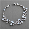 CZ and Opal Mosaic Wedding Bridal & Prom Bracelet 7" Plus 1/4" Extender<br>4658B-OP-S