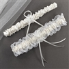 Ivory Lace Vintage Wedding Garter Set with Satin Ribbon - Ivory Tossing & Keepsake Garter<br>4662G-I
