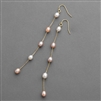 Freshwater Pearls Shoulder Duster Dangle Earrings in Champagne Multi & Gold Chain