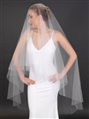 Luxe Soft Italian Tulle 52" Cut Edge Drop Veil With 30" Blusher <br>4681V-I-52