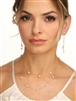 Double Strand Ivory Freshwater "Floating Pearl" Necklace & Dangle Earrings Set on 14K Gold Plated Dainty Chain