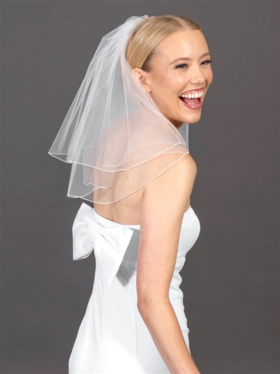 Bridal Wedding Veil Bubble Bouffant Puffy Full newest 2 Tiers 108 Inch Width 27 And 30 Inch Length Swarovski Embellishments Many Lengths & Colors!!