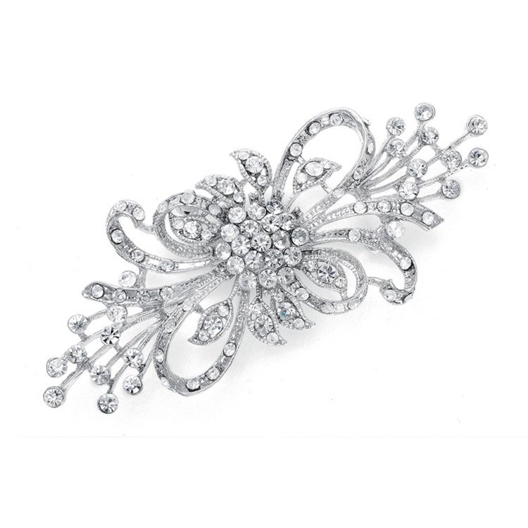 Dramatic Crystal Bridal Brooch<br>474P-AS