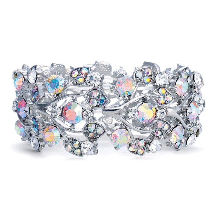 Bold Crystal AB Vine Wedding Stretch Bracelet<br>644B