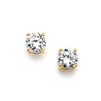 8mm Gold Round Cubic Zirconia Stud Earrings<br>708E-CR-G