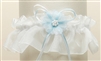 Organza Bridal Garters with Baby Pearl Cluster - Ivory with "Something Blue" Ribbon<br>819G-BL-I