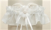 Organza Bridal Garters with Baby Pearl Cluster - Ivory<br>819G-I-I
