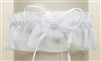 Organza Bridal Garters with Baby Pearl Cluster - White<br>819G-W-W