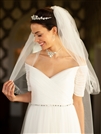 Two Layer Cut Edge Bridal Veil - White - 30"/42"<br>928V-42-W