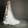 One Layer Dramatic Cathedral Length Wedding Veil with Pencil Edging - Ivory<br>939V-I
