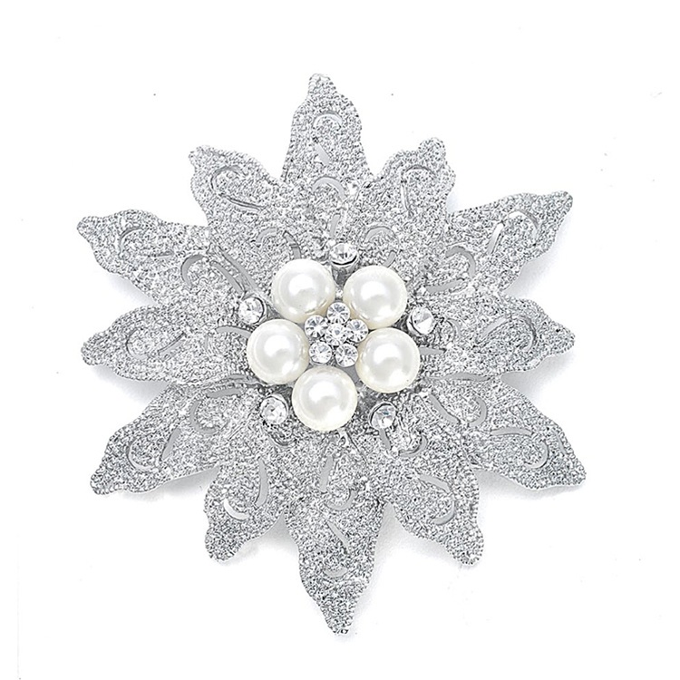 Bold Etched Flower Bridal Pin<br>980P