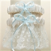 Embroidered Wedding Garter Set with Scattered Crystals - Ivory & "Something Blue" Ribbons<br>G021-BL-I