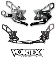 VORTEX  REAR SETS BLACK