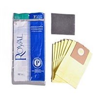 Royal Type P Canister Bags 7pk + 1 Filter OEM