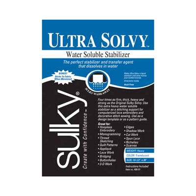 Sulky 40040801 Ultra Solvy Water Soluble Stabilizer 20â€³ x 36â€³