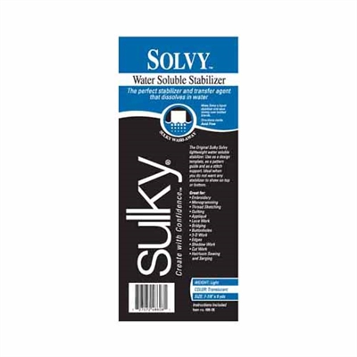 Sulky 40048608 Solvy Water Soluble Stabilizer 7-7/8" x 9yds