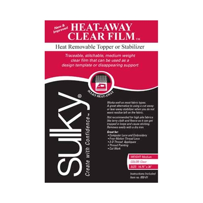 Sulky 40085001 Heat-Away Clear Film 19.75" x 36"